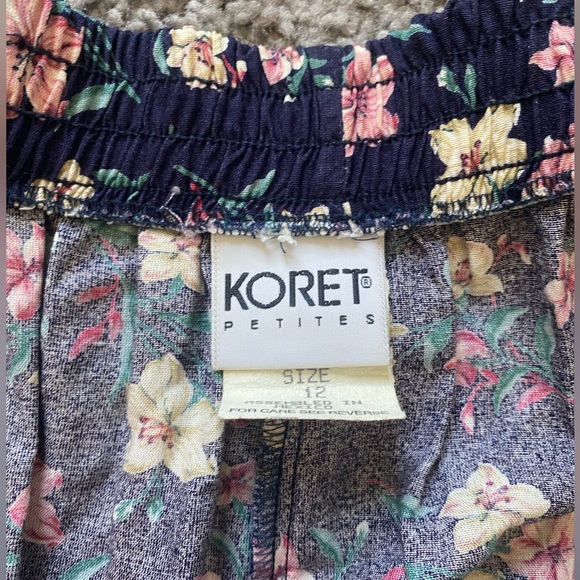 KORET | petites floral midi skirt flowy with pockets women’s size medium / 12 - Picture 7 of 8